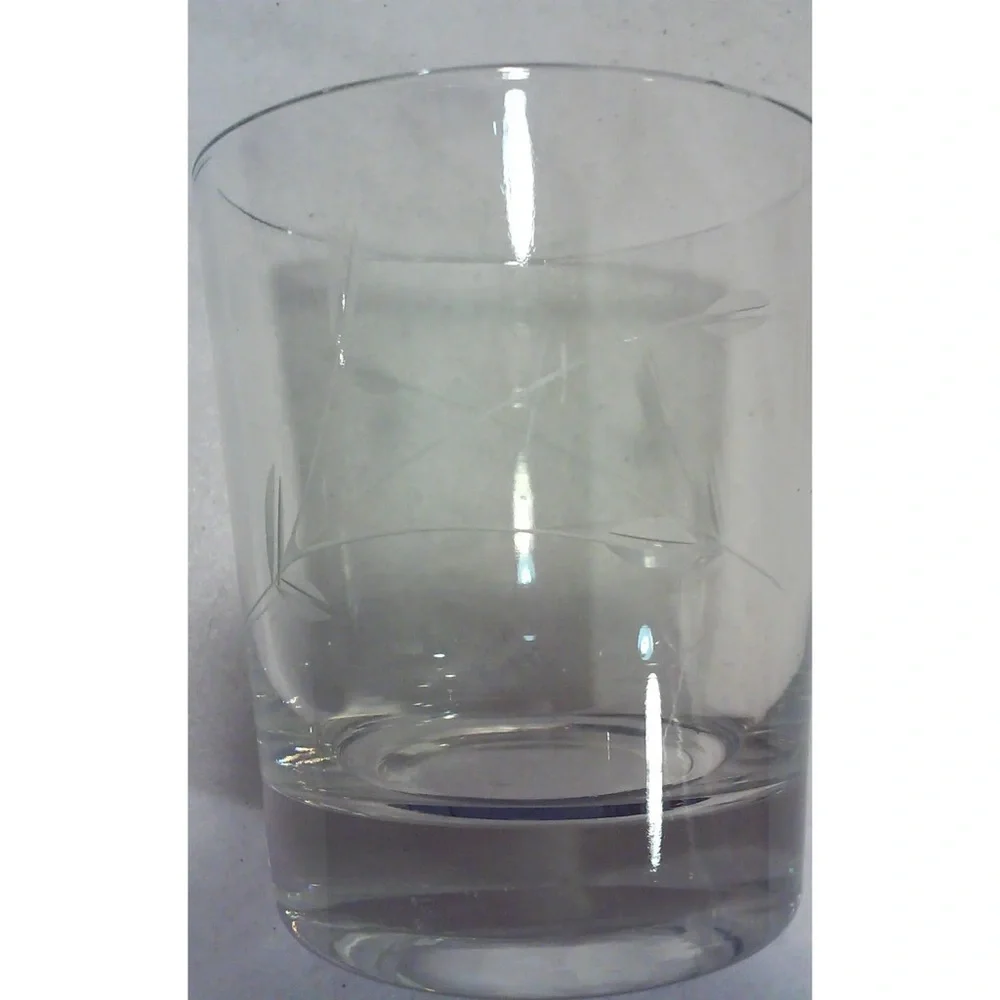 Vintage Clear Etched Glass Rock Set of 6